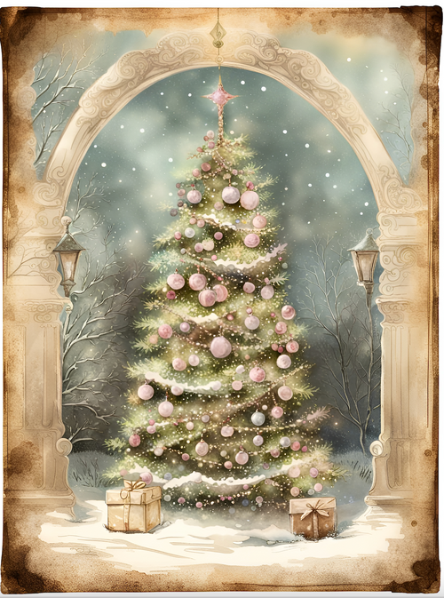 A4 Christmas Tree Rice Paper DC124