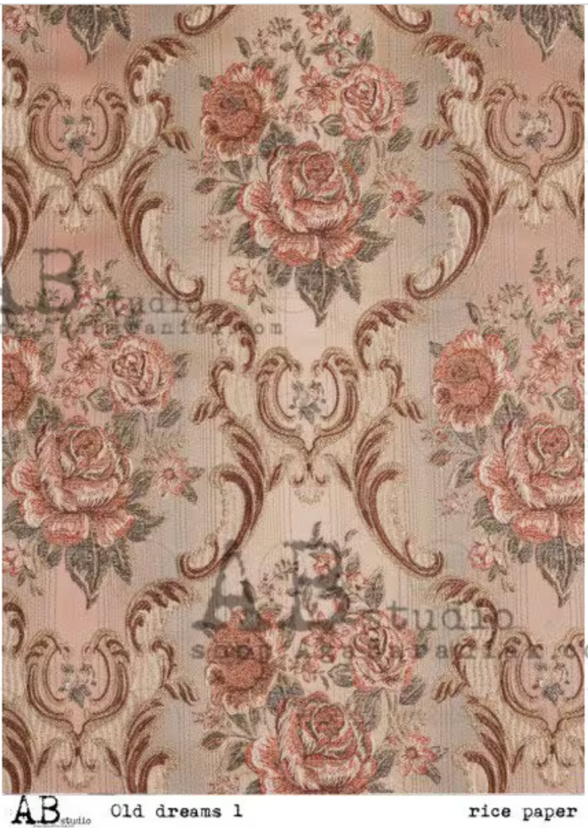 A4 Art Rose Wallpaper Rice Paper, AB Studios 0061