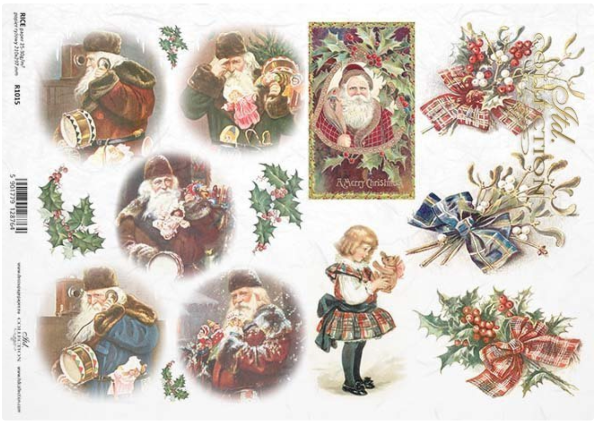 A4 NEW! Elements of Christmas Decoupage Paper R1015 – Decoupage Central