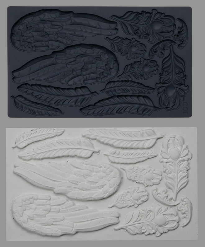 IOD  Wings and Feathers Silicone Mould, 6" x 10"