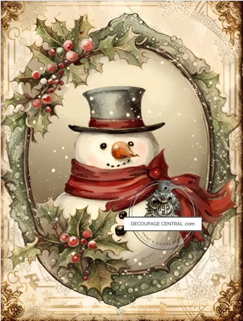 DIGITAL IMAGE: Snowman Instant Download
