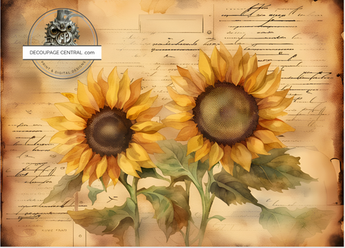 DIGITAL IMAGE:She Loves Sunflowers Instant Download