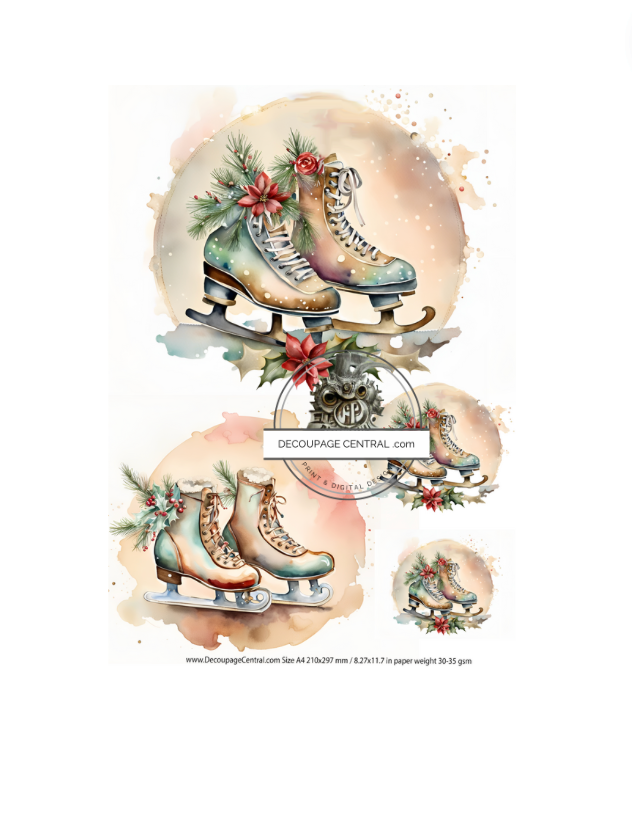 DIGITAL IMAGE: Ice Skates Instant Download