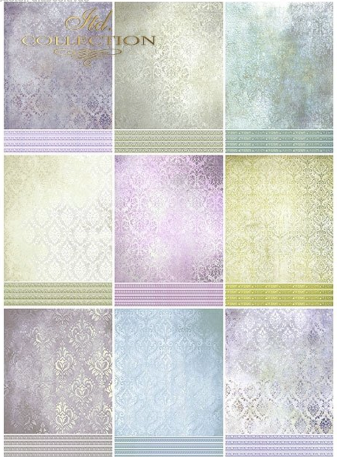 A4 Backgrounds and Borders , ITD Rice Paper  R2233