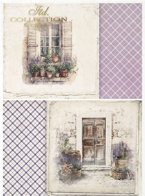 A4 Lavender Windows , ITD Rice Paper  R2239