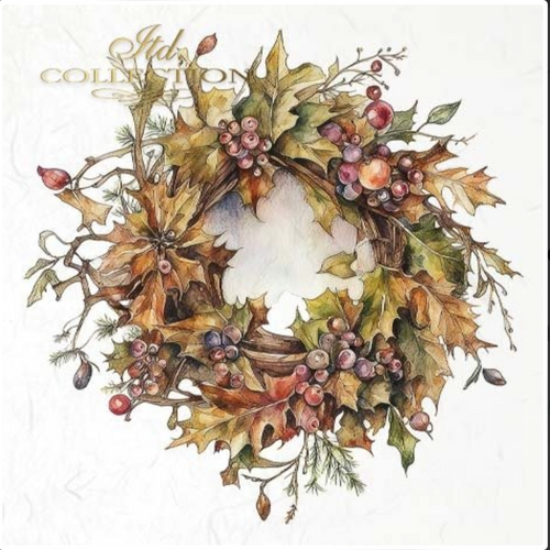 Wreath Pack 3,  ITD Mini Decoupage Set: 5.8 inch/6 pages RSM 98