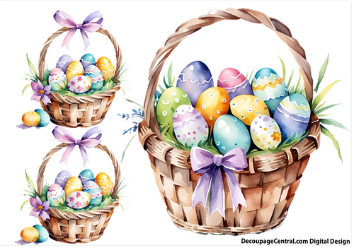 DIGITAL IMAGE: Easter Baskets Instant Download