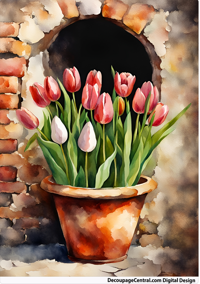 DIGITAL IMAGE: Tulips  Instant Download