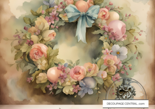 A4 Spring Wreaths Rice Paper DC267