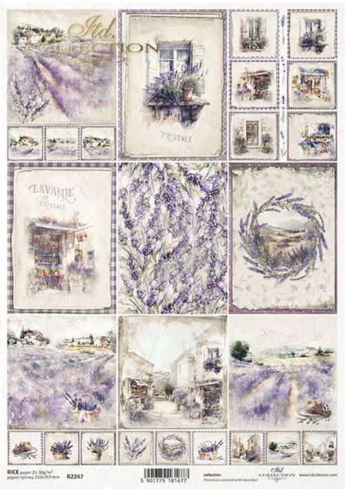A4 Spring Lavender Scenes Paper R2247