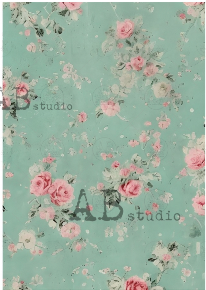 A4 Shabby Wallpaper Background Rice Paper 1790