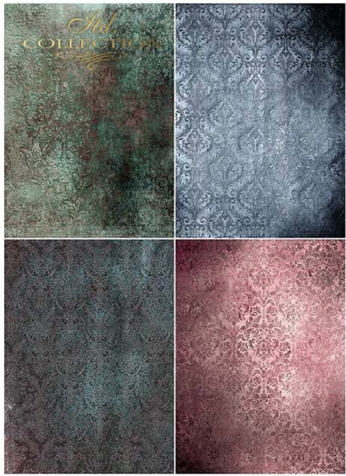 A4 Damask Quads Background Decoupage Paper R1948