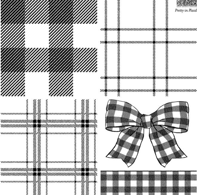 IOD Pretty in Plaid, Stamp Collection 12"x 12"