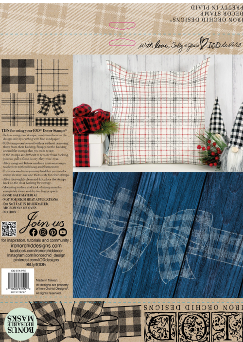 IOD Pretty in Plaid, Stamp Collection 12"x 12"