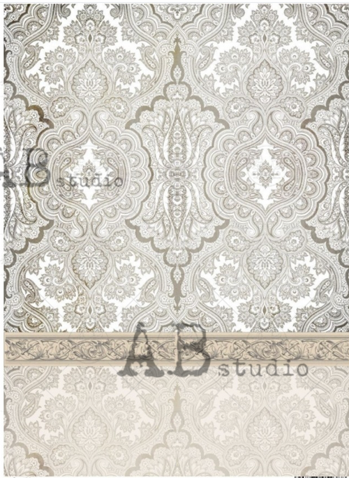 A4 AB Smokey Damask Rice Paper 1325