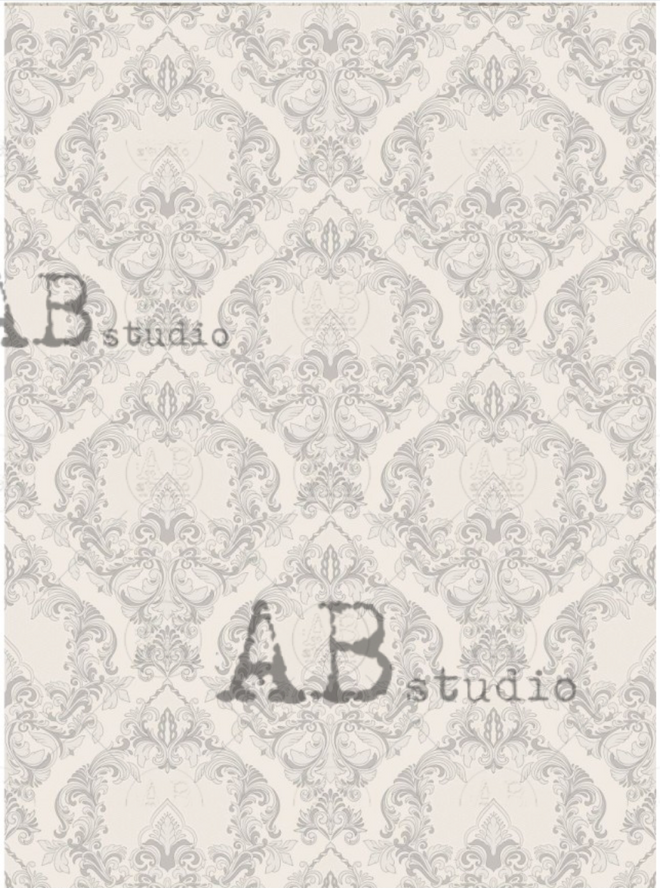 A4 AB Studios Damask Background Rice Paper  1317