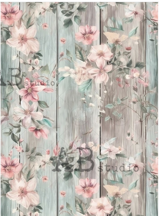 A4 Milky Valley Pink Floral Beadboard  ID7