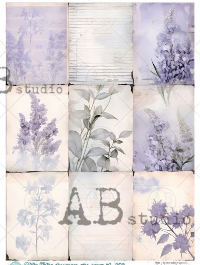 A4 Lavender Squares Milky Valley ID182