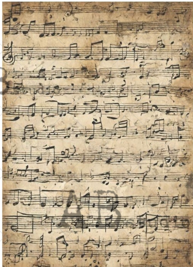 A3 Music Sheet Background Rice Paper, AB Studios 4333