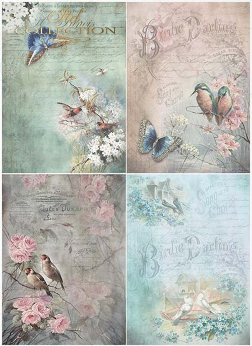 ITD A4 Birdie Darling Quads Rice Paper  0979