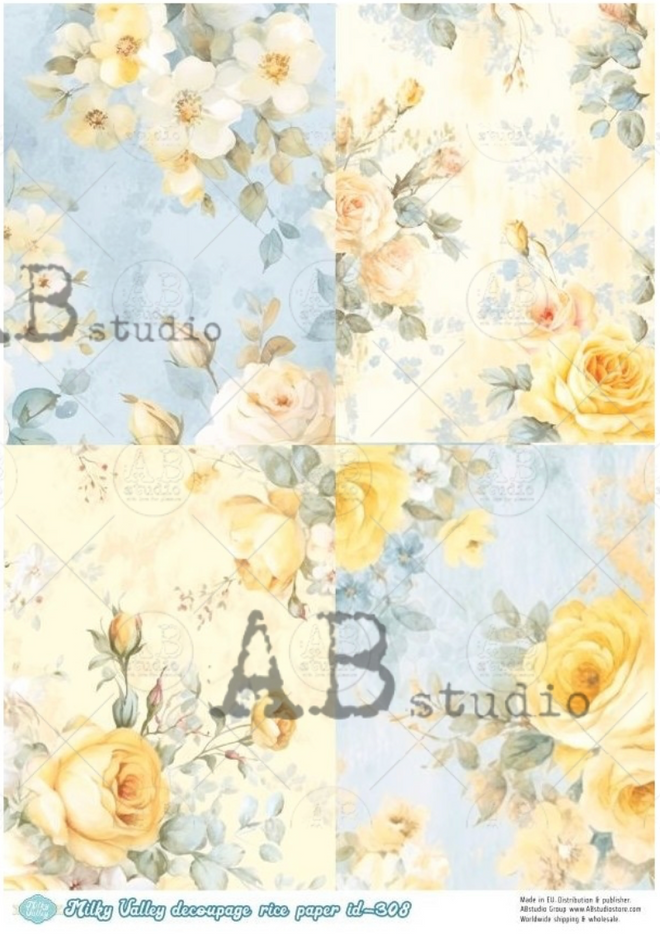 A4 Yellow Rose Quad Milky ID308