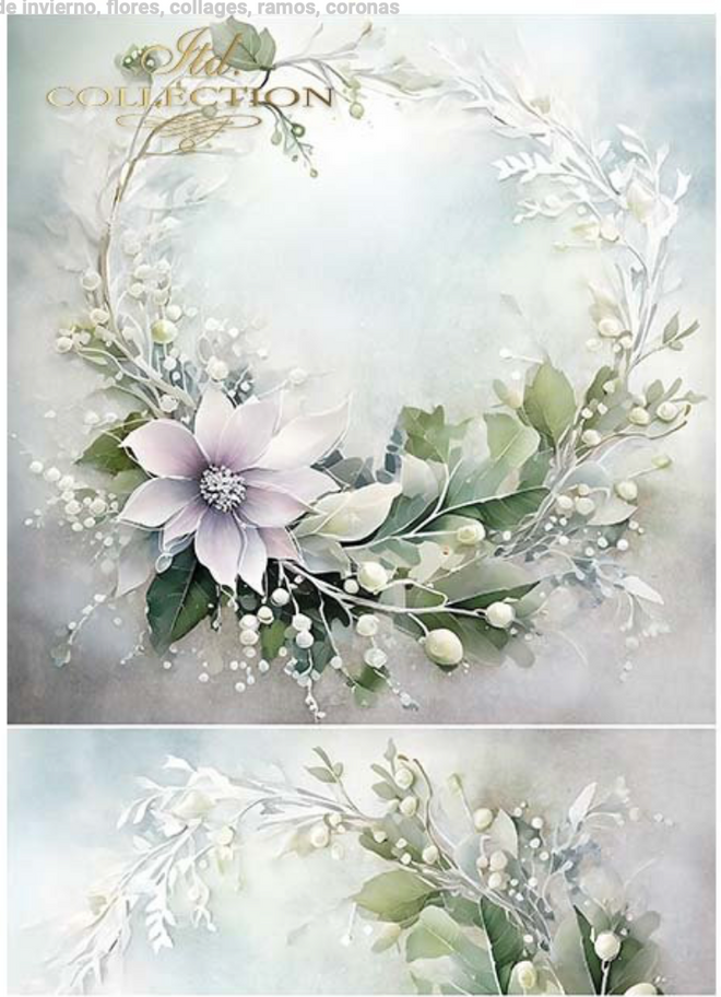 A3 ITD Lilac Wreath  Decoupage Paper R1172L