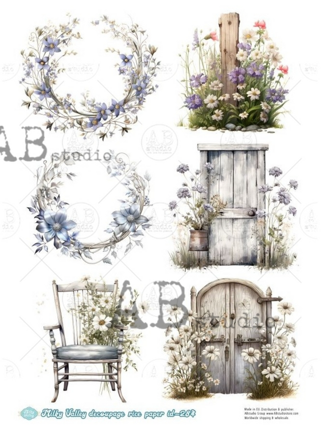 A4 Wreaths and Doors Milky ID284