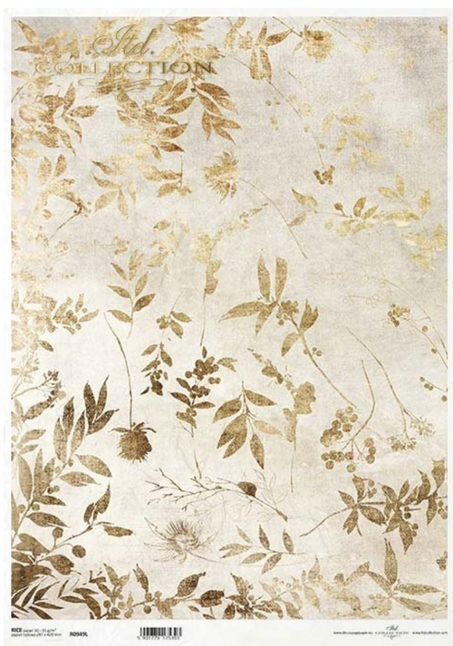 A3 ITD Gold Leaf Background Decoupage Paper R0949L