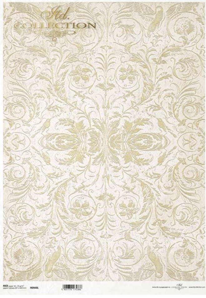 A3 ITD Gold Tapestry Background Decoupage Paper R0948L