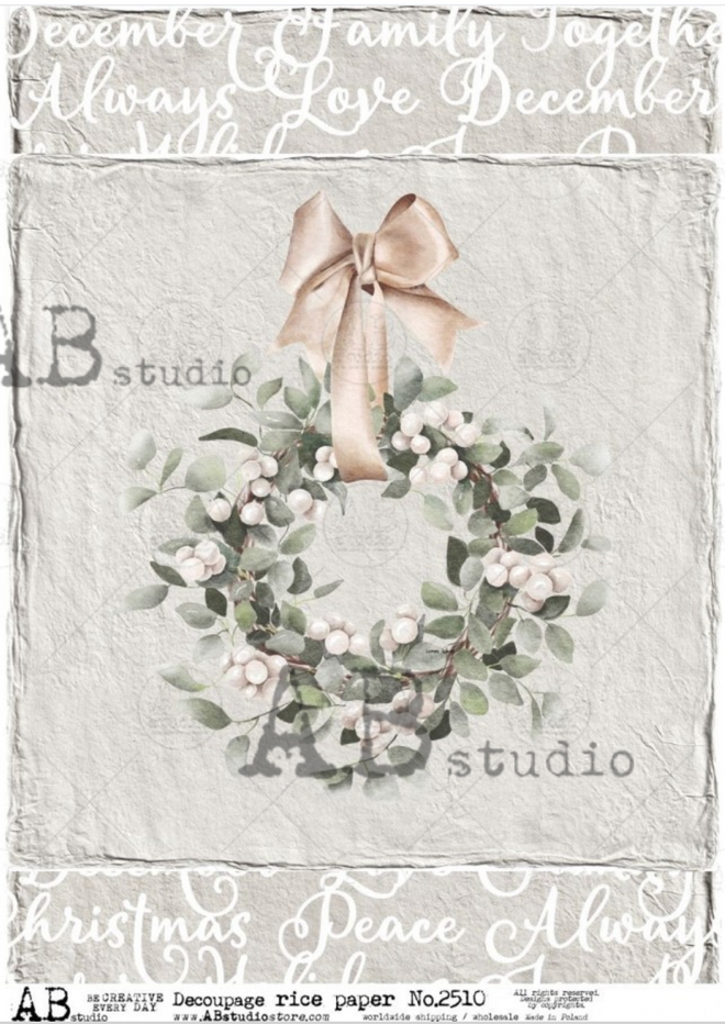 A4  Christmas Wreath AB Studios 2510