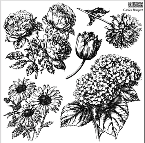 New IOD Garden Bouquet Stamp Collection 12"x 12"