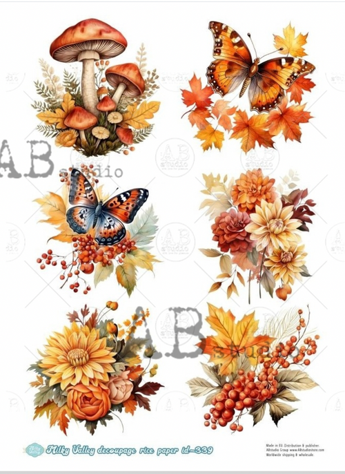 A4 Fall Minis Decoupage Paper Milky Valley ID339