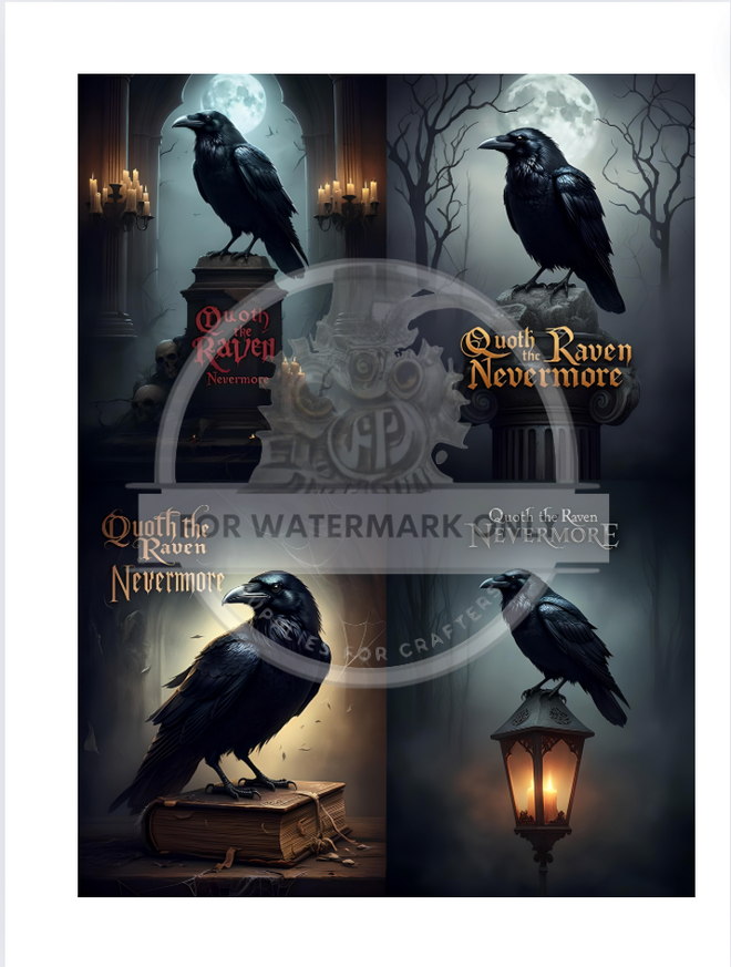 DIGITAL IMAGE: Quoth The Raven Quad Instant Download