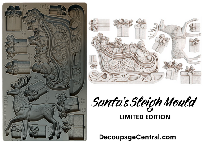 NEW IOD SANTA's SLEIGH Silicone Mould, 6" x10"  LIMITED EDITION