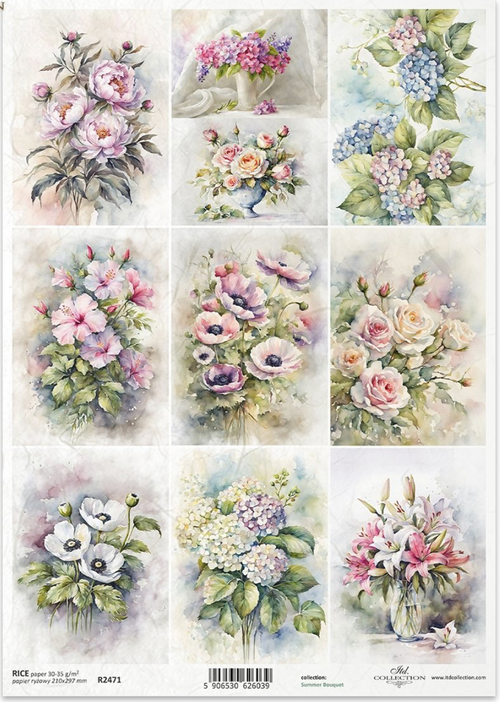 A4 Spring Flower Multi Decoupage Paper R2471