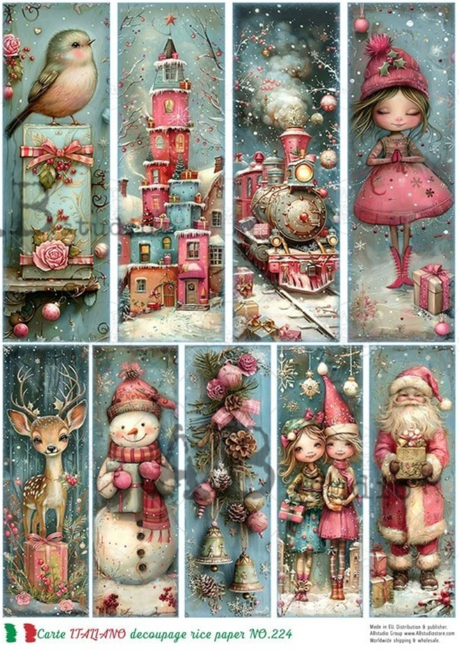 A4 Christmas Rectangles Carte Italiano 224