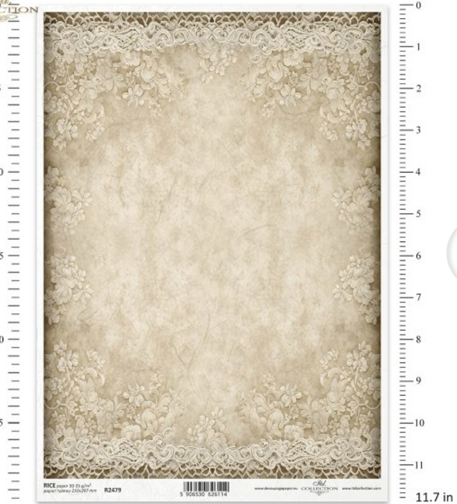 A4 Vintage Doily borders Background From ITD Collection R2479