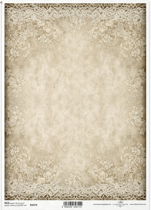 A4 Vintage Doily borders Background From ITD Collection R2479