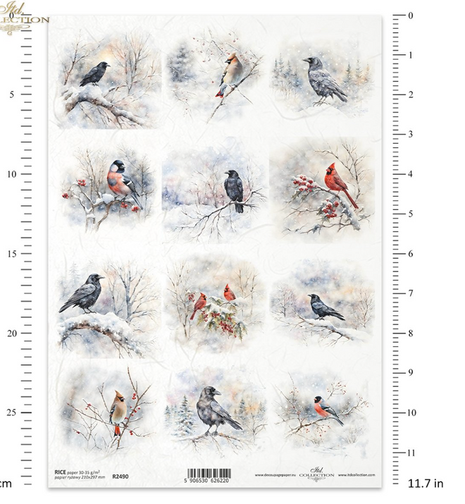 A4 Wonderful Winter Bird Multi From ITD Collection R2490