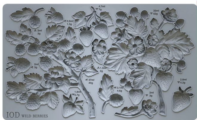 IOD Wild Berries Mould, 6" x 10"