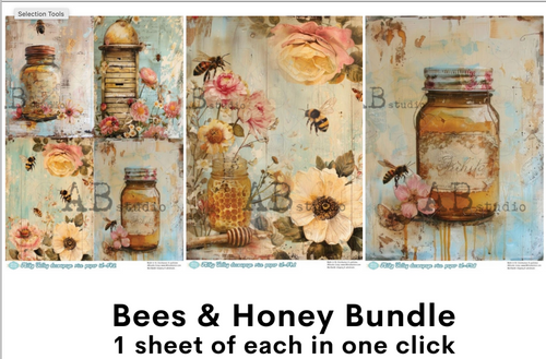 Bees and Honey Bundle: All 3 A4 designs in one click