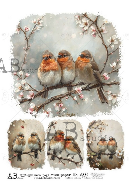 A4  Birds on a Branch QUAD AB Studios 6339