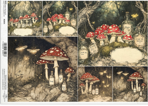 ITD  A4 Alice The Mushroom Forest Rice Paper  R2655