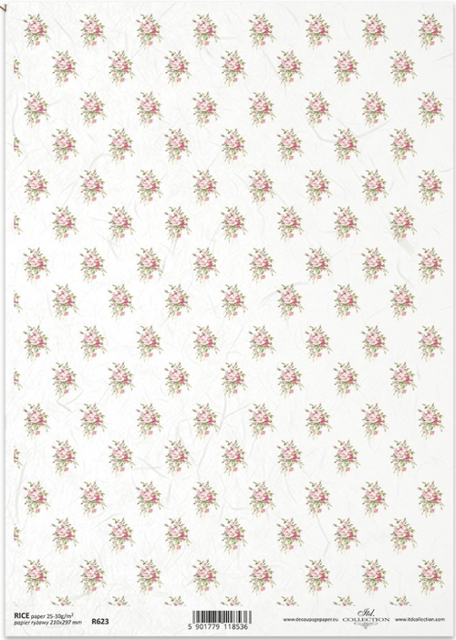 A4 French Country Background Decoupage Paper R0623