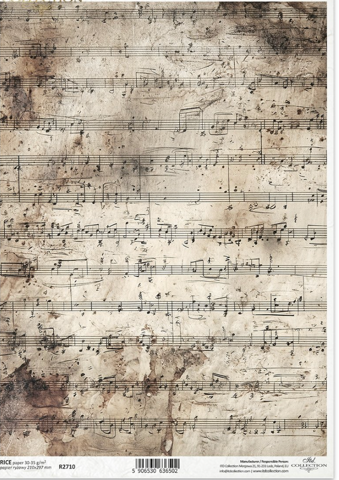ITD  A4 Vintage Music Rice Paper R2710