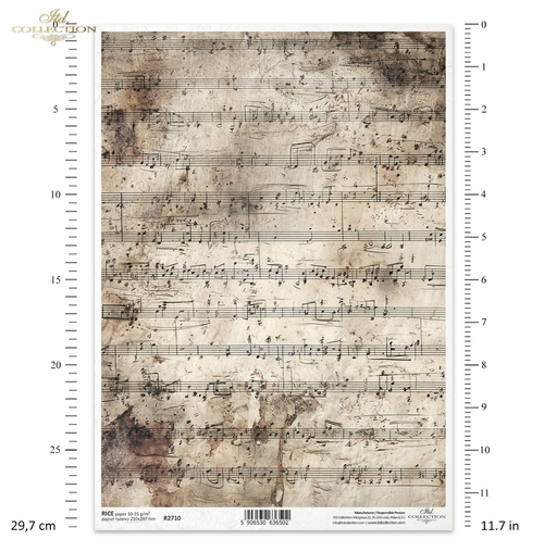 ITD  A4 Vintage Music Rice Paper R2710