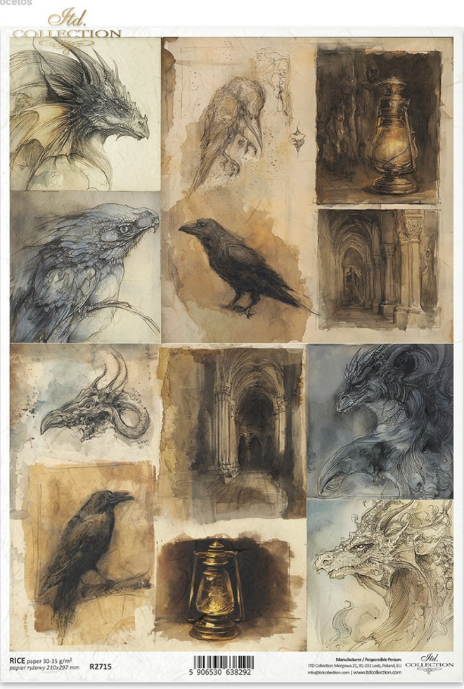 ITD A4 R2715 The Raven & the Dragon Paper Rice Paper
