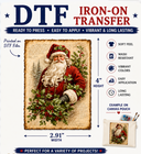 Holly Jolly Santa Iron-On Transfer  2.91 in x 4 in