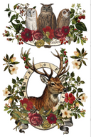 IOD Stag Tavern LIMITED EDITION Rub on Transfer 12" x 8" Pad
