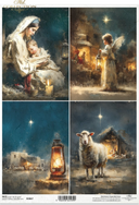 ITD  A4 Nativity Quad Rice Paper  R2867